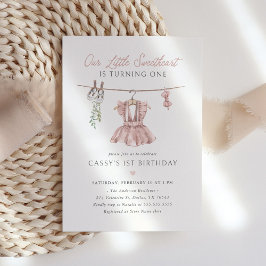 Convites Boho Pequeno e Rosa Namorados Aniversário