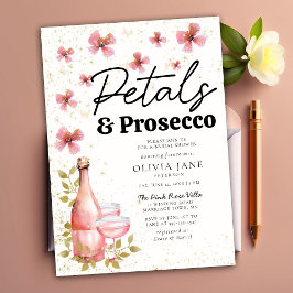 Convites Boho Petals Prosecco Chá de panela de Flora Whimsi