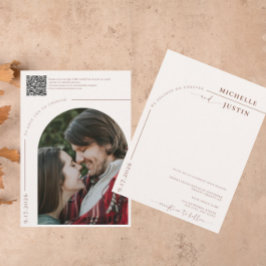 Convites Boho Photo | Casamento de Script de Caligrafia Min