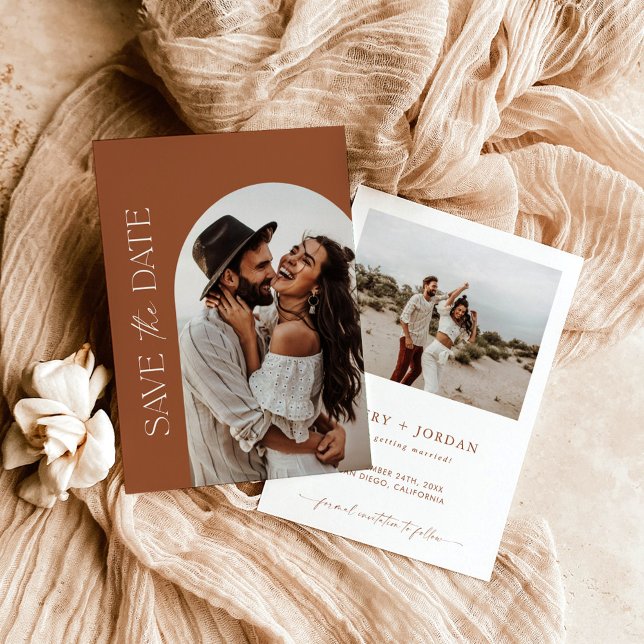 Convites Boho Photo Save the Date (Foto do Boho Salva a dat (Criador carregado)