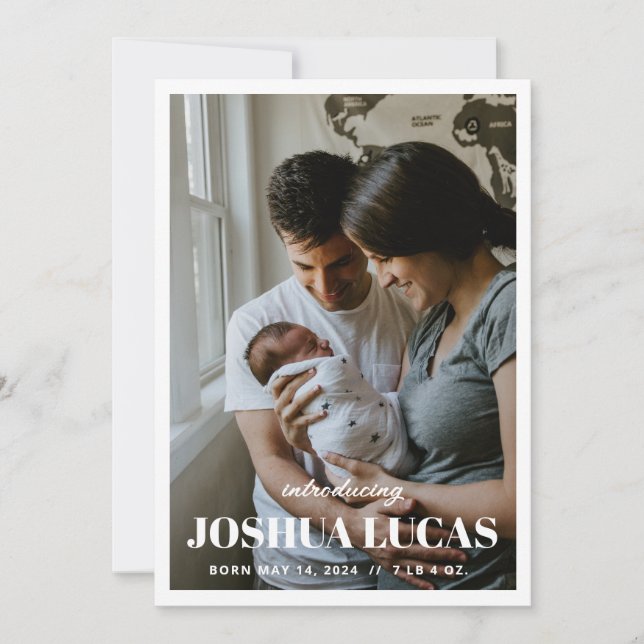 Convites Boho Photo Wedding Save the Date Card (Frente)