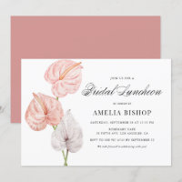 Boho Pink Anthuriums Tropical Bridal Luncheon