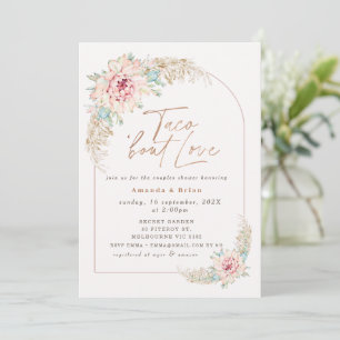 Convites Boho Pink Cactus Taco sobre Chá de Casais