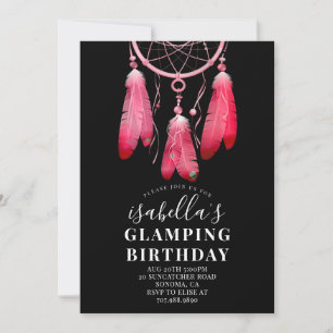 Convites Boho Pink Drecher Glamthday Black