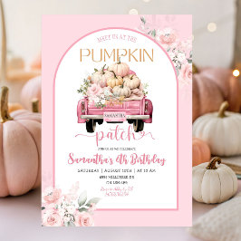 Convites Boho Pink Floral Fall Theme Pumpkin Patch Aniversá