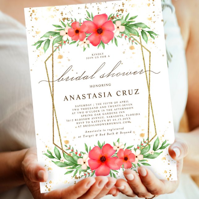 Convites Boho Pink & Ivory Greenery Chá de panela Floral (Criador carregado)