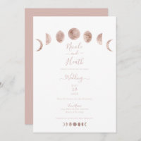 Boho Pink Moon Fala Casamento Mínimo Moderno