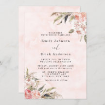 Boho Pink Peony Pampas Grass Casamento