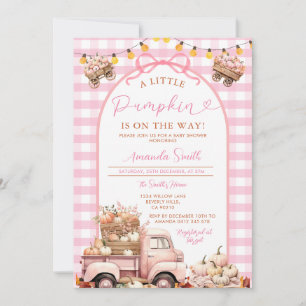 Convites Boho Pink Truck Pumpkin está no caminho do Chá de 