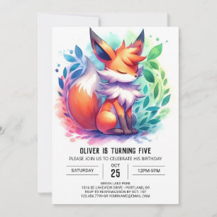 Convites Boho Playful Fox Birthday
