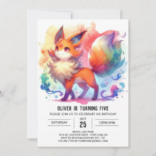 Convites Boho Playful Fox Birthday