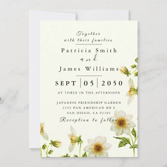Convites Boho Primavera Wild Flower Wedding Invitati (Frente)