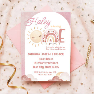 Convites Boho Primeira viagem em torno da festa do primeiro