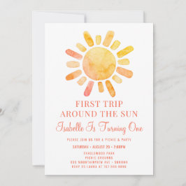Convites Boho Primeira Viagem Em Torno Do Sol Primeiro Aniv
