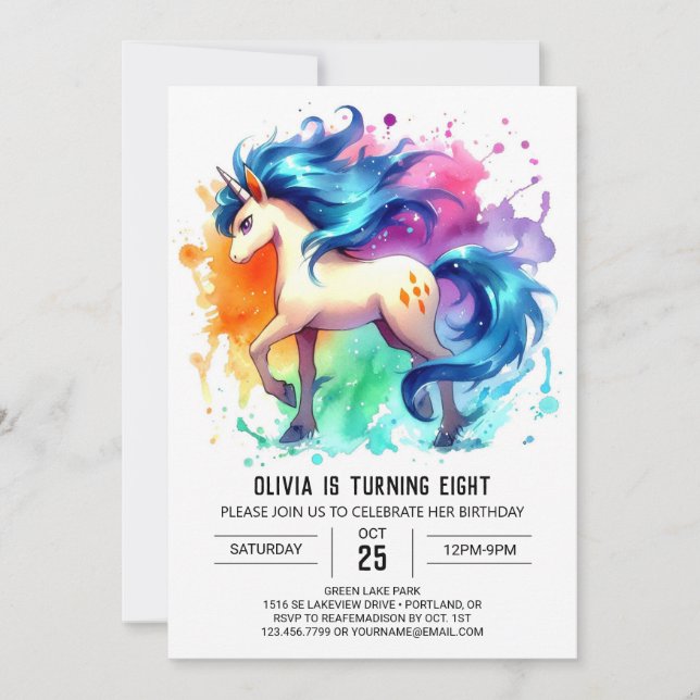 Convites Boho Printable Horse Birthday (Frente)