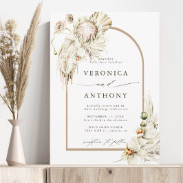 Convites Boho Protea Pampas Grass Arch Casado Floral