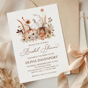 Convites Boho Pumpkin Floral Chá de panela Fall