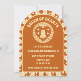 Convites Boho Queen Of Hearts Aniversário