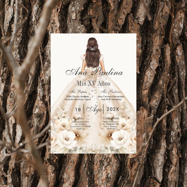 Convites Boho Quinceanera Espanhol  (Criador carregado)