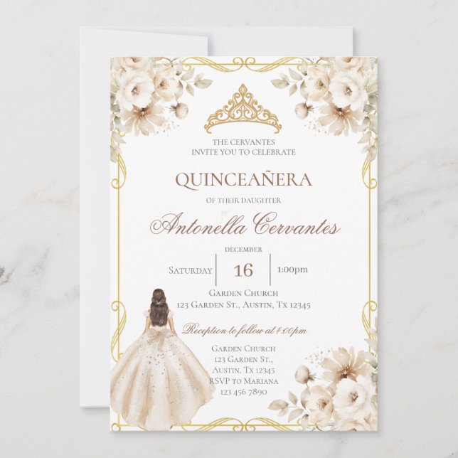 Convites Boho Quinceanera Invitation (Frente)