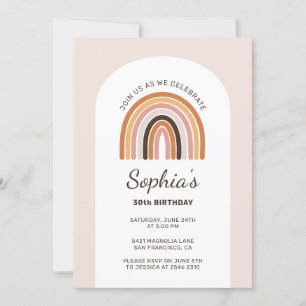 Convites Boho Rainbow Birthday