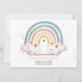 Convites Boho Rainbow Birthday Invent Girl Rustic