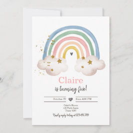 Convites Boho Rainbow Birthday Invent Girl Rustic
