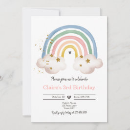 Convites Boho Rainbow Birthday Invent Girl Rustic