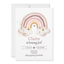 Boho Rainbow Birthday Invent Girl Rustic