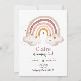 Convites Boho Rainbow Birthday Invent Girl Rustic