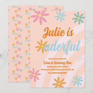 Convites Boho Rainbow Earthy Primeiro Aniversário Festa Mar