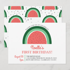 Convites Boho Rainbow First Birthday, Melancia