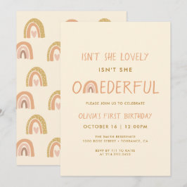 Convites Boho Rainbow Girl Lovely First Onemaravilhoso Birt