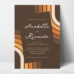 Convites Boho Rainbow Modern Script QR Code Casamento Fotog