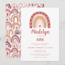 Boho Rainbow Padrão Primeiro Aniversário
