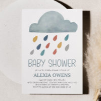 Boho Rainbow Raincloud Rain Chá de fraldas mínimo