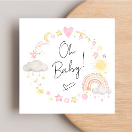 Convites Boho Rainbow Watercolor Baby Girl Chá