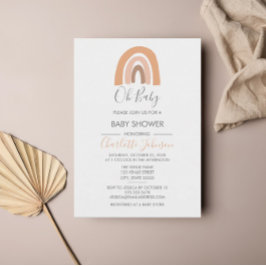Convites Boho Rainbow Watercolor Girl Chá de fraldas