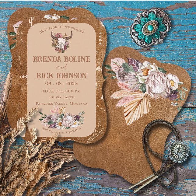 Convites Boho Ranch Desert Tan Weditation (Criador carregado)