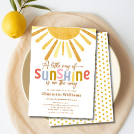 Convites Boho Ray do Chá de fraldas Sunshine