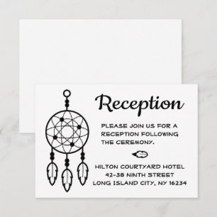 Convites Boho Recepção de Casamento Dreamcatcher Preto Bran