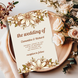 Convites Boho Retro Flowers | Casamento