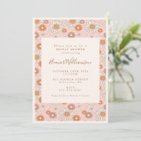 Boho Retro Pastel Chá de panela Floral Rosa