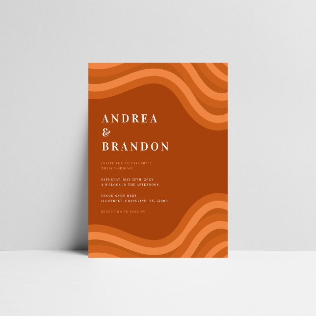 Convites Boho Retro Rainbow QR Code RSVP Todos em Um Casame (Criador carregado)