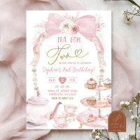 Boho Rosa Laço Pérola Chá Para Dois Aniversário