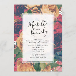 Convites Boho rosa moderno Casamento editável