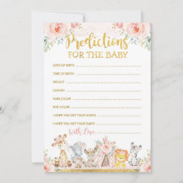 Convites Boho-Rosa Selva-Mata Predição para Cartão-Bebê