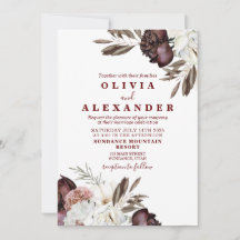 Boho Rosas Borgonha casamento de outono