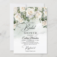 Boho rosas brancas eucalipto verde e ouro