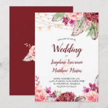 Boho Rosas Luzes de Penas Casamento